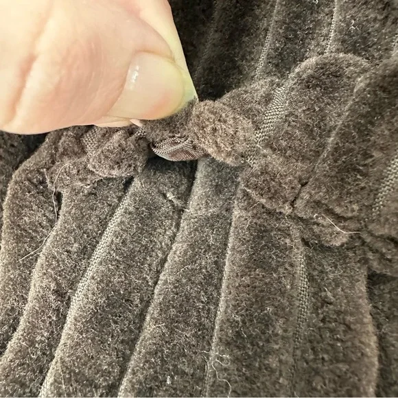 VINTAGE Fendi Brown Striped Fur Trim Jacket Coat SZ US 6 - Picture 11 of 13